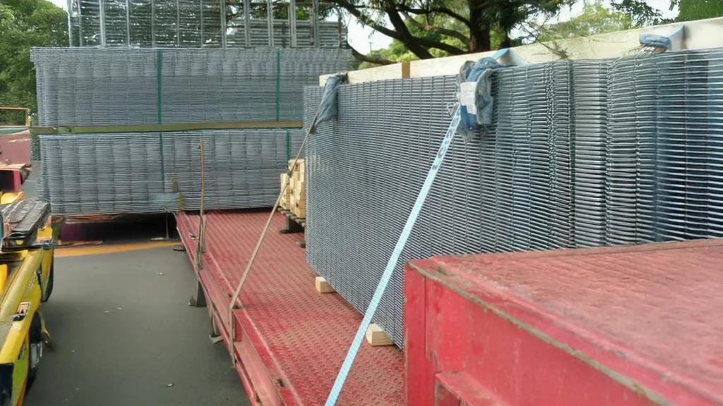 Modern home secured with durable mesh fence panels